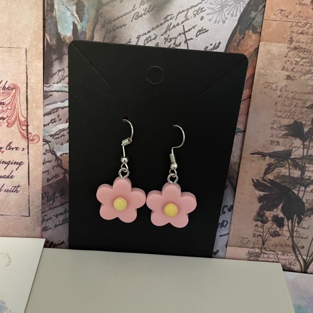 Pink Crazy Daisy Earrings